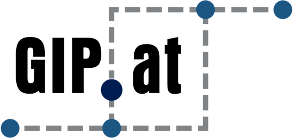 Eine abstrakte Netzwerk- oder Wegstruktur: Grau gestrichelte Linien bilden eine rechteckige Route, verbunden durch mehrere blaue Kreise als Knoten.